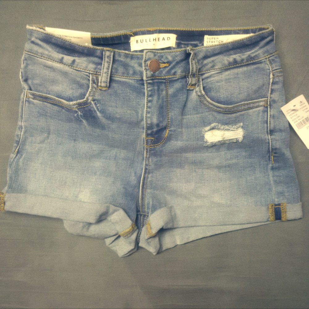 PACSUN BULLHEAD Stretch Denim Shorts